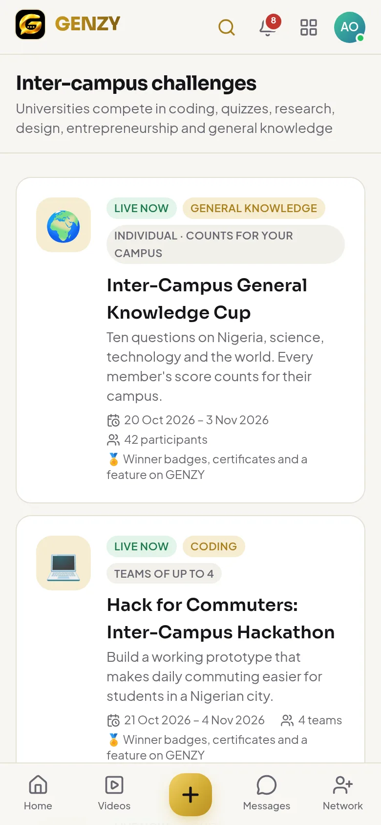 GENZY inter-campus challenges