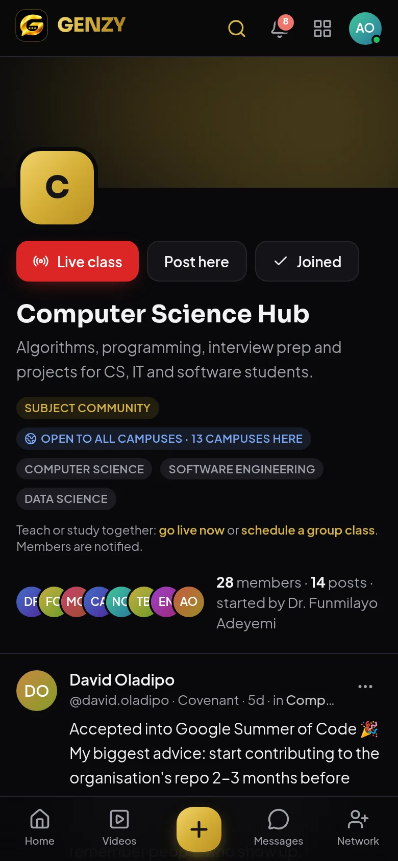 A GENZY class community